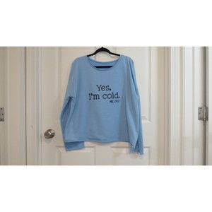 Light Blue Sweatshirt with message on Front Size XL